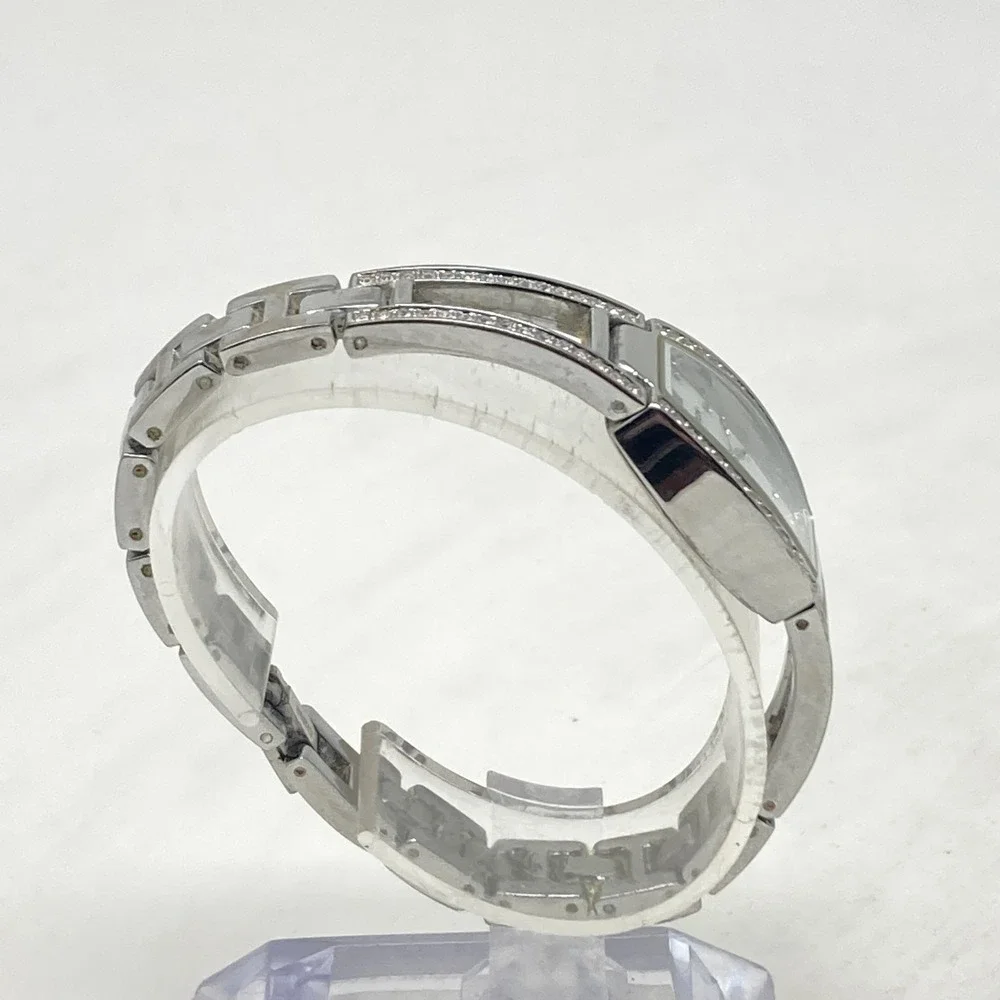Armitron Watch Women 18mm Silver Tone Crystals Bling MOP Dial New Battery 6.5